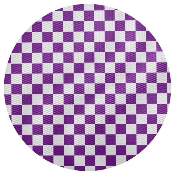 Seamless Purple and White Checkerboard PVC Round Grid Placemat Table Mat 1 Pc 15.4" x 15.4"