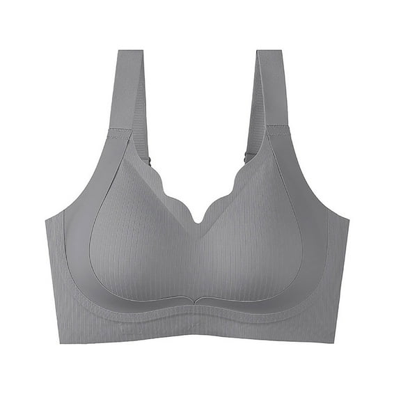 Seamless Push up Bras for Women New Push up Bras for Women Comfortable Seamless Wireless Support Bralettes Plus Size Everyday Bras Underwear Style B-32 Gray