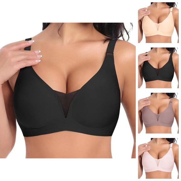 Seamless Push Up Bras for Women Lightweight Wireless Minimizer Push Up Comfortable Bralettes Everyday Bra