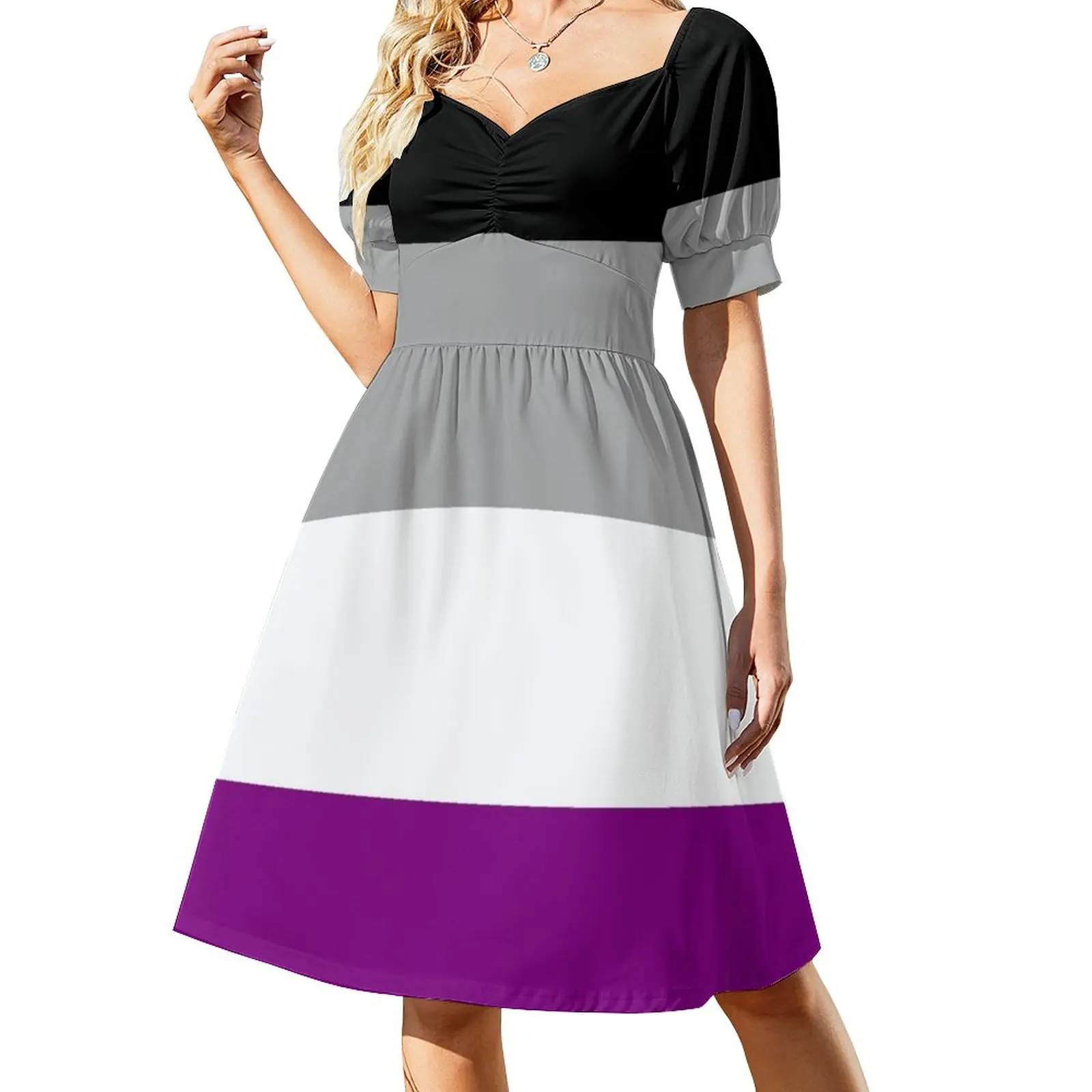 Seamless Repeating Asexual Pride Flag Pattern Sleeveless Dress summer ...