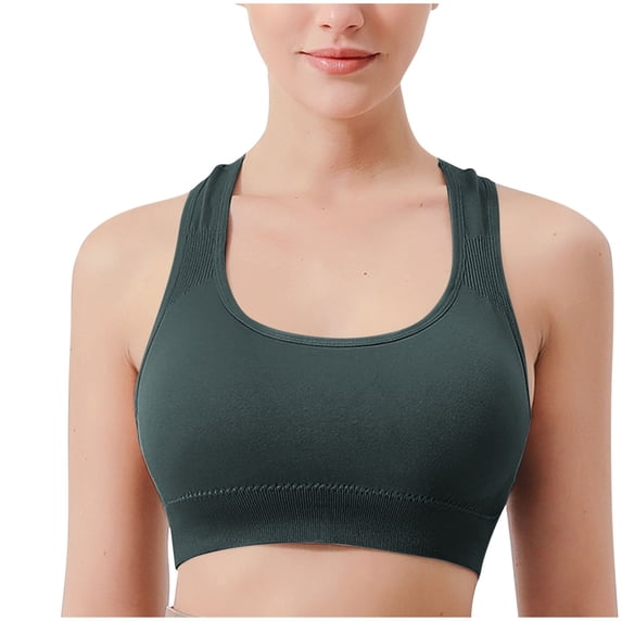 Seamless Ribbed High Neck Tank Tops for Women, Longline Racerback Padded Sports Bras, Workout Yoga Bras