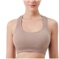 thumbnail image 1 of Seamless Ribbed High Neck Tank Tops for Women, Longline Racerback Padded Sports Bras, Workout Yoga Bras, 1 of 4