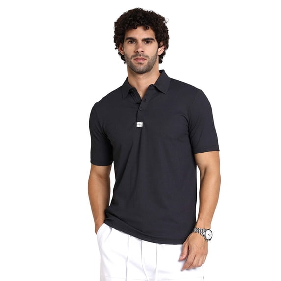 Seamless Ribbed Polo T-Shirt