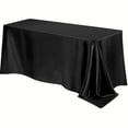 thumbnail image 1 of Seamless Satin Tablecloth – Soft, Elegant Polyester Smooth Fabric for Wedding, Party, Restaurant & Event Decor,Black, 1 of 6