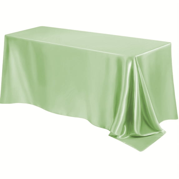 Seamless Satin Tablecloth – Soft, Elegant Polyester Smooth Fabric for Wedding, Party, Restaurant & Event Decor,Green