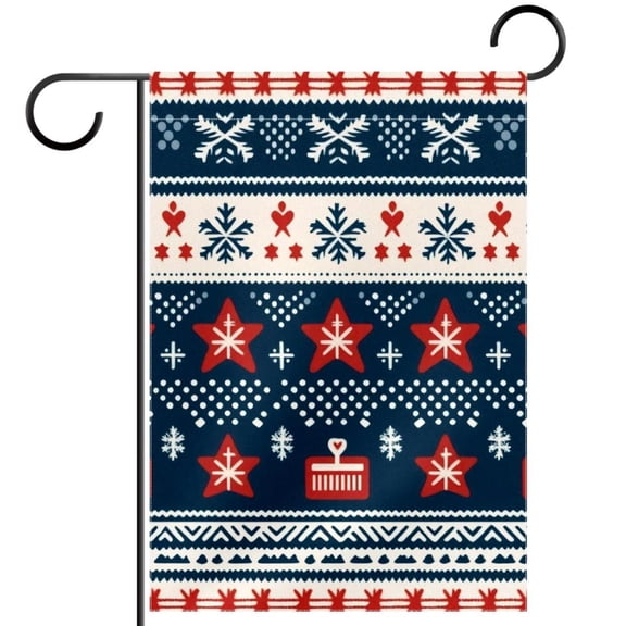 Seamless Scandinavian pattern Double Sided Garden Flag Decorative Weather Resistant Yard Flag, Large DIY Vertical Flag for Farmhouse Patio Lawn, 28x40 Inch