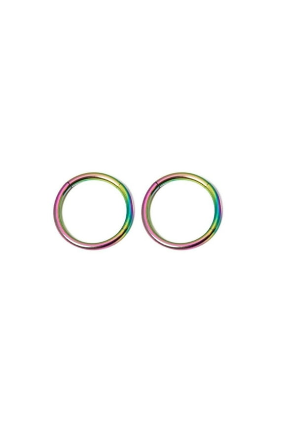Seamless Segment Ring 2pc Hoop Rings Septum Nose Lip Helix Nipple Daith 16G 10mm