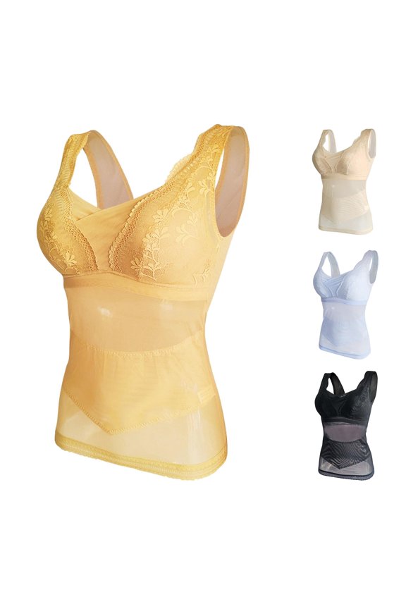 Seamless Shapewear Bodysuit for Control Comfortable Breathable Workout Camisole Body Aware Shorts Silicone Form Full Lace Tops for Women Shape X Waist Trainer with Shorts Top Tight Sweatband