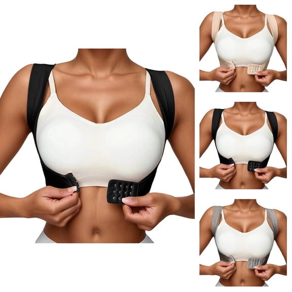 Seamless Shapewear Top with Front Closure, Back Posture Corrector for Women, Adjustable Chest Support Bra, Slouch Prevention