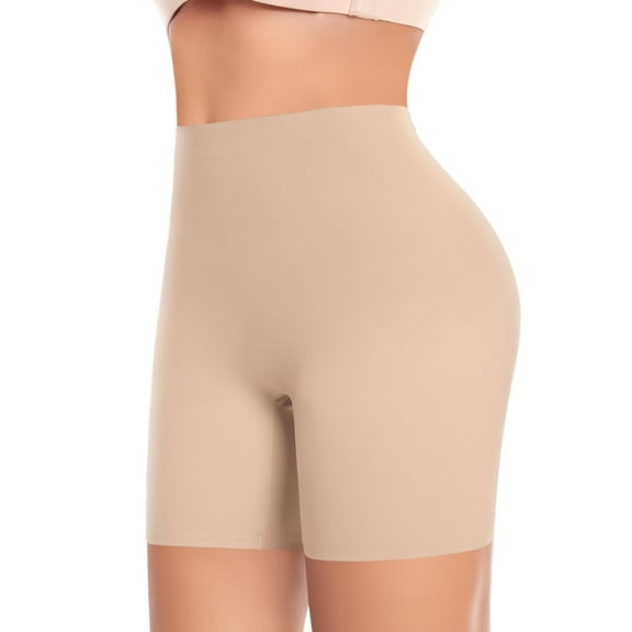 Seamless Shaping Boyshorts Panties for Women Slip Shorts Under Dress Shapewear Shorts Tummy Control Underwear (Beige,2XL)