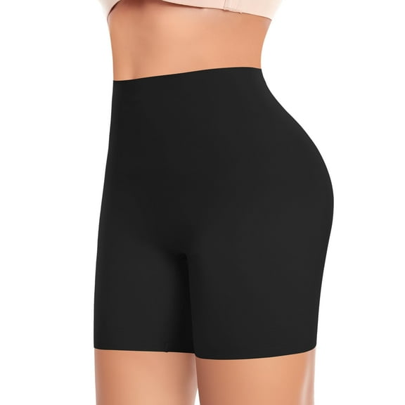 Seamless Shaping Boyshorts Panties for Women Slip Shorts Under Dress Shapewear Shorts Tummy Control Underwear (Black,S)