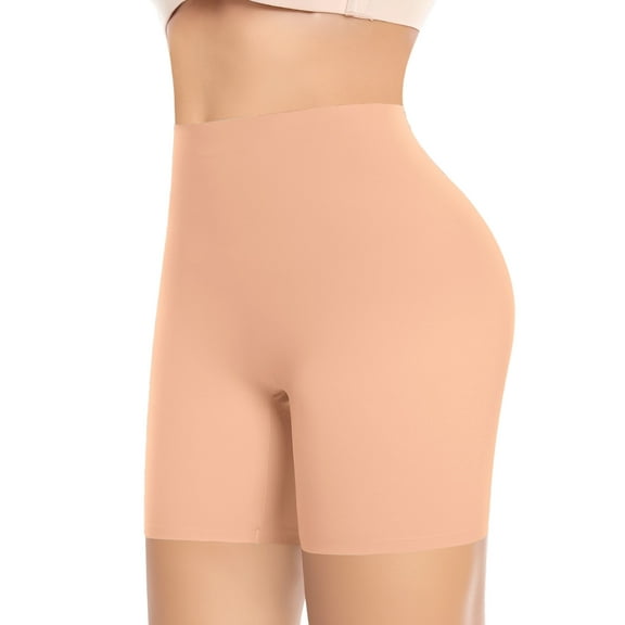 Seamless Shaping Boyshorts Panties for Women Slip Shorts Under Dress Shapewear Shorts Tummy Control Underwear (Brown,L)