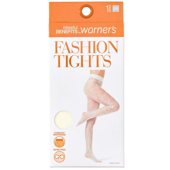 Seamless Sheer Patterned Fashion Tights, 1 Pair