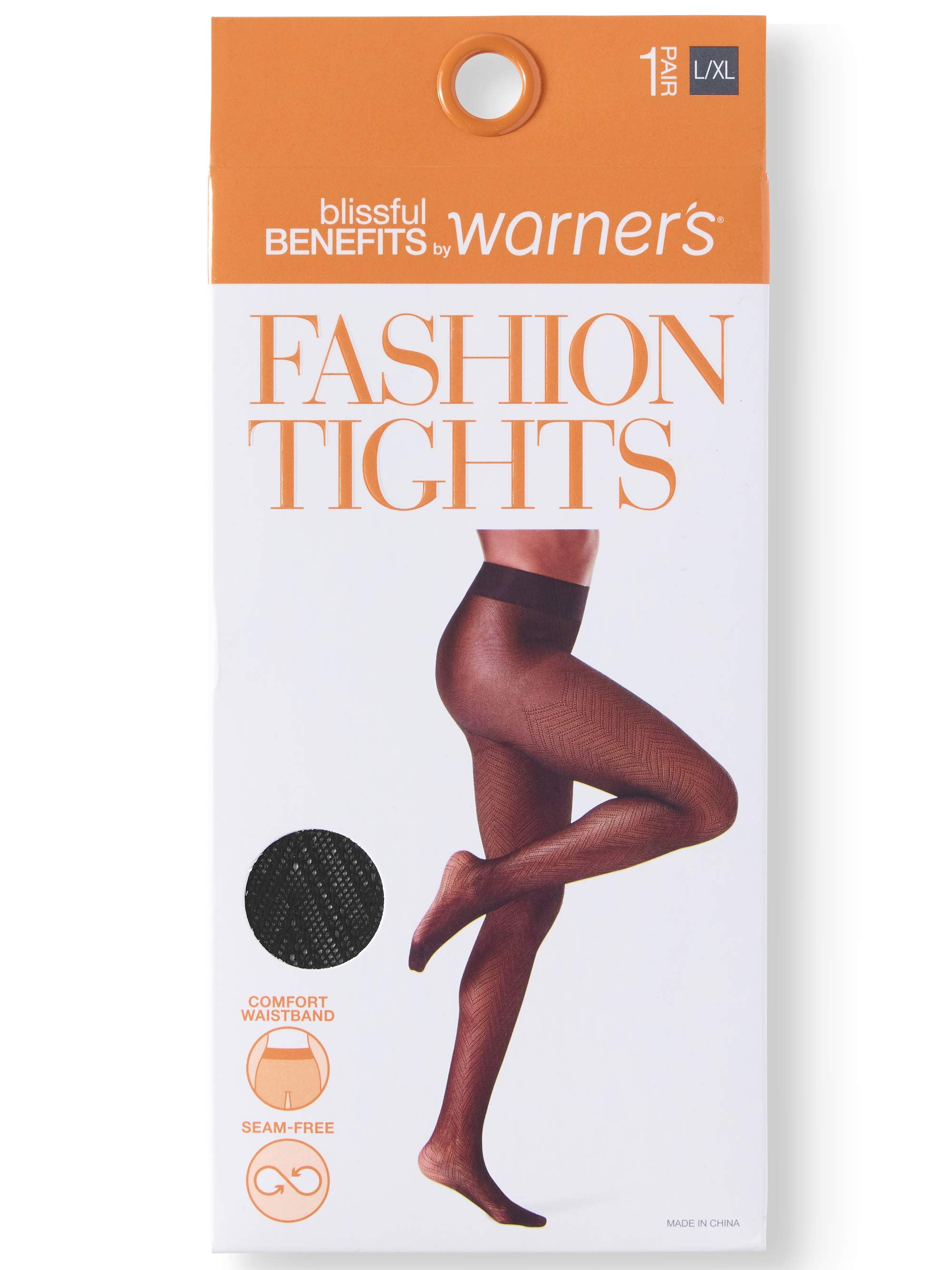 Seamless Sheer Patterned Fashion Tights, 1 Pair