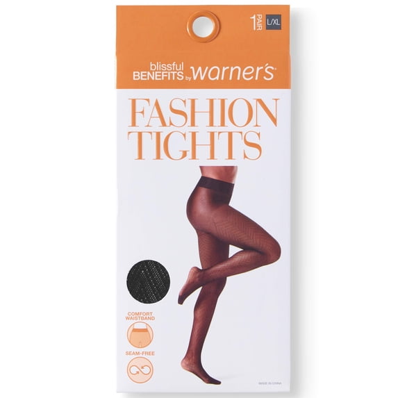 Seamless Sheer Patterned Fashion Tights, 1 Pair