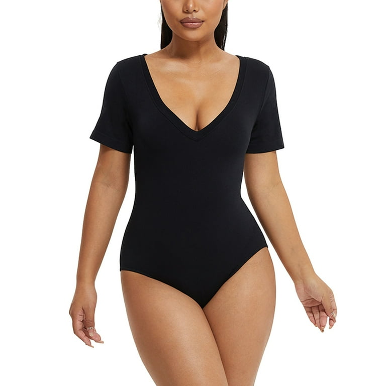 Women's V-neck Short-Sleeved Bodysuit Women's V-neck Short-Sleeved Bodysuit
