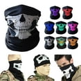 thumbnail image 1 of Seamless Skeleton Skull Pattern Multi-Functional Neck Gaiter Sun Protection Windproof Breathable Cycling Ski Face Scarf Halloween Headband Blue, 1 of 7