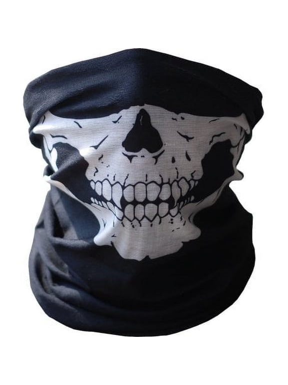 Seamless Skull Face Mask - Skeleton Tube Face Mask - Motorcycle Snowboarding Outdoor Face Protection Bandana Beanie Scarf Headband