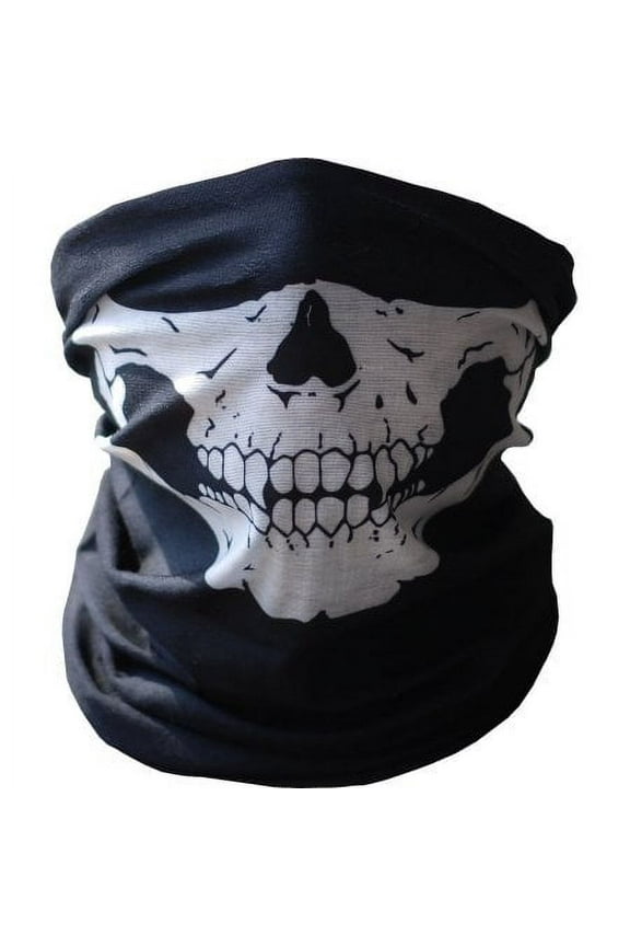 Seamless Skull Face Mask - Skeleton Tube Face Mask - Motorcycle Snowboarding Outdoor Face Protection Bandana Beanie Scarf Headband