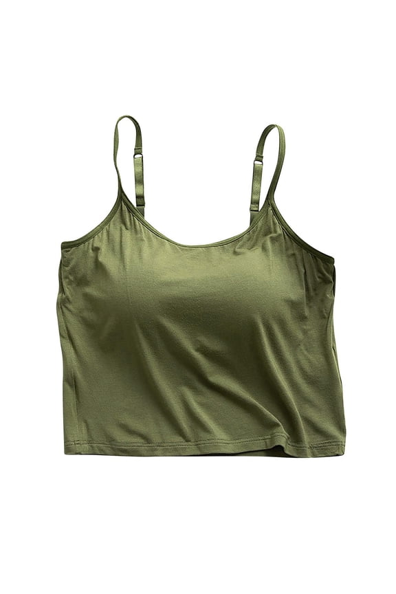 Seamless Sleeveless Camisole Top with Built-In Padding for Yoga, Workouts, and Casual Wear