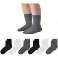 thumbnail image 1 of Seamless Socks for Girls Boys Thin Breathable School Uniform Socks Toddlers Cotton Crew Socks 3T-15 Years 6 Pack, 1 of 1
