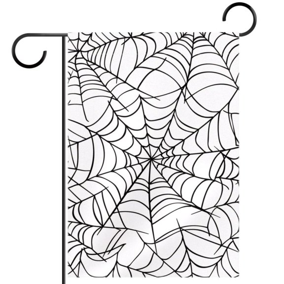 Seamless Spider Webs Pattern Garden Flag Double Sided House Flag for Outdoor Home, Personalized All Year Round Yard Decor 12 x 18 Inch
