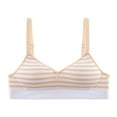 thumbnail image 1 of Seamless Sport Bra Girls Stretch Training Bra Wirefree Sports Bras Striped Comfortable Padded Seamless Bralette Underwear Yellow 17Y, 1 of 4