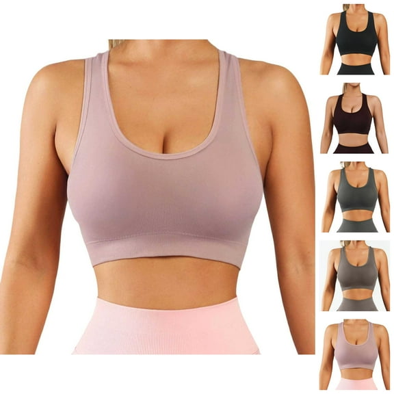 Seamless Sports Bra For Women High Workout Yoga Top Non Padded Wire Bralette Comfortable Supportive Fitness Activewear Bras For Women No Underwire