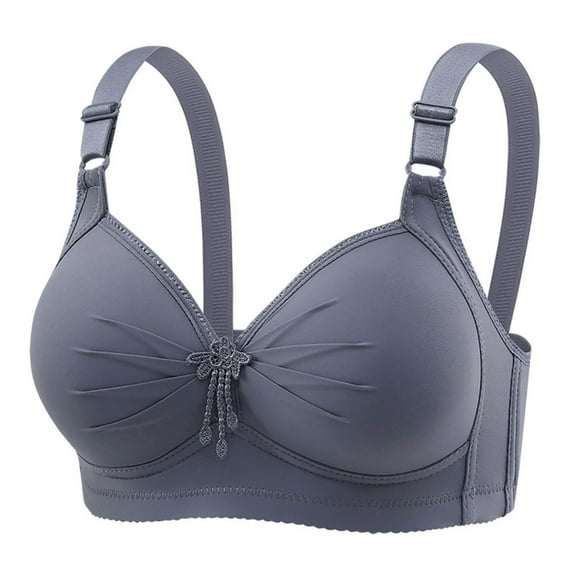 Seamless Sports Bra Padded Push up Lace Bras for Women Underwire High Support Bra Soft Underwire Everyday Bra Wireless Full-Cover Bra Bralettes Gray S