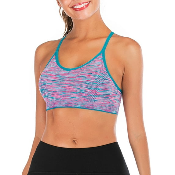 Seamless Sports Bra Padded Strappy Sports Bra Yoga Tops Activewear Workout Clothes for Women