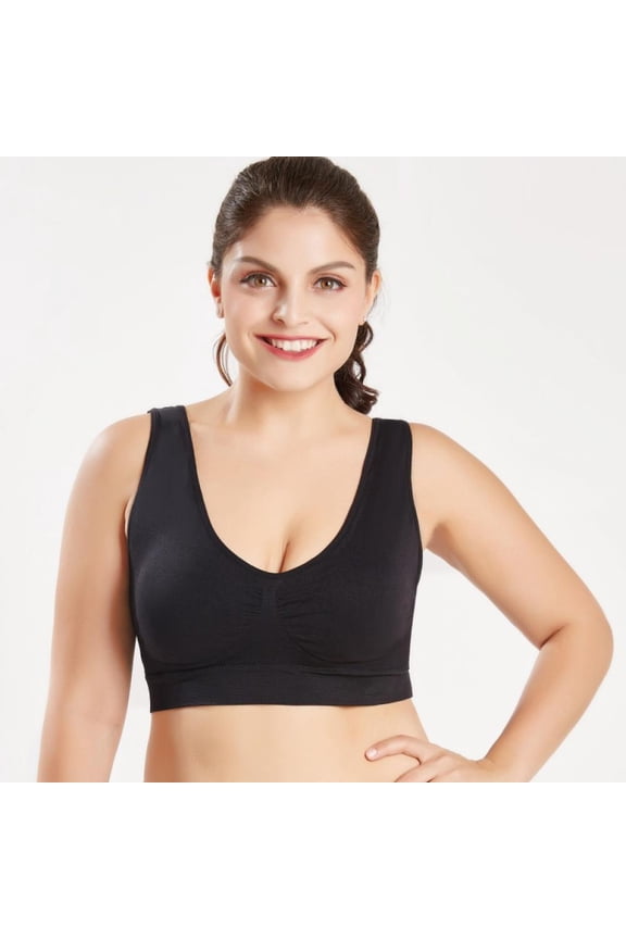 Seamless Sports Bra Wirefree Yoga Bra with Removable Pads for Women
