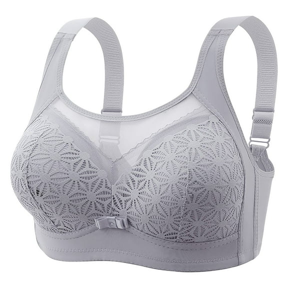 Seamless Sports Bra Women Padded Bra Feature V-Neck Balconette Bra Style W-1669 Gray XL