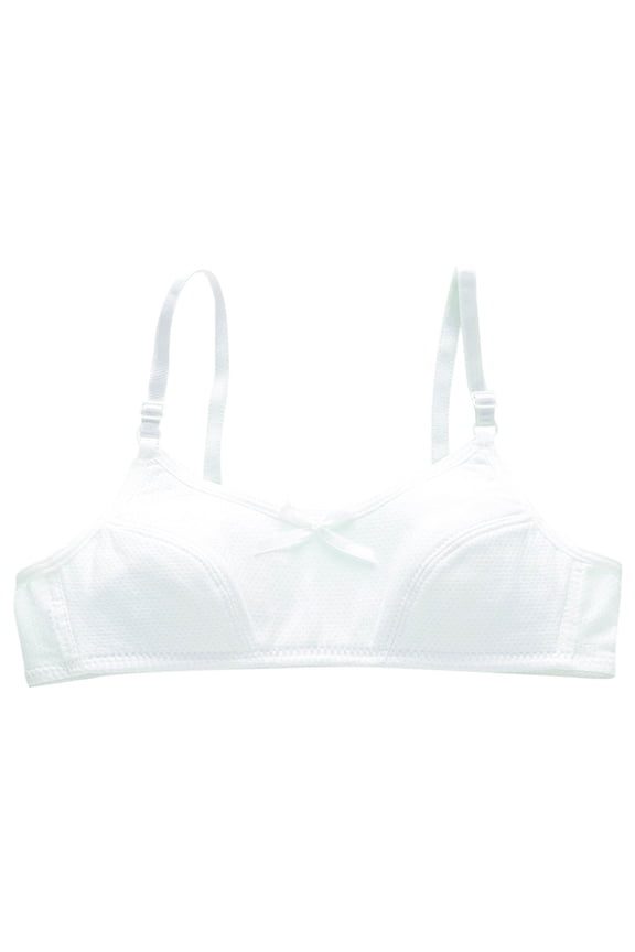 Seamless Sports Bras Girl Dance Bra - Seamless Wireless Elastic Bras with Adjustable Straps Everyday Bra Underwear for Girls White 34