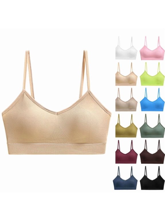 Seamless Sports Bras for Women Comfortable No Underwire Sexy Unlined Bralette Pull On Everyday Tshirt Bras Complexion L