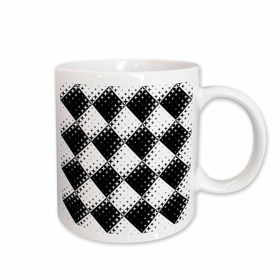 3drose, Seamless Star Pattern Background - Abstract Geometrical Vector Design, 15oz Mug