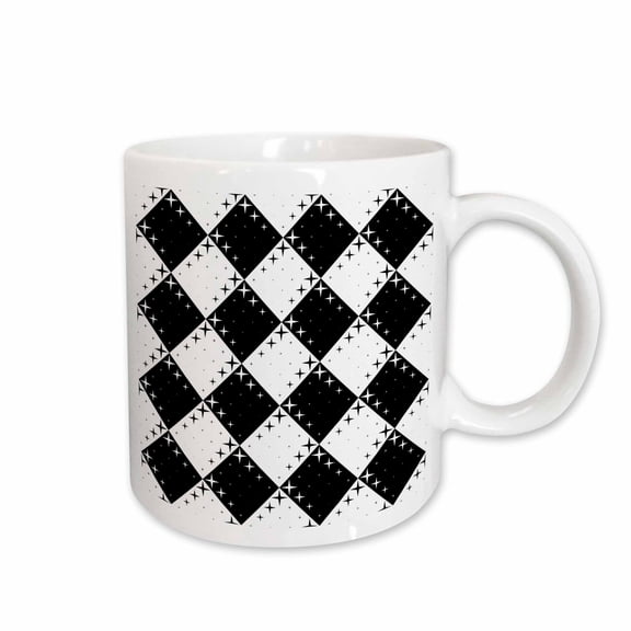 3drose, Seamless Star Pattern Background - Abstract Vector Graphic Design, 15oz Mug