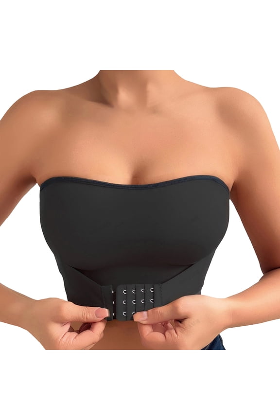 Seamless Strapless Bra Push Up Neckline Comfortable T Shirt With Silicone Band