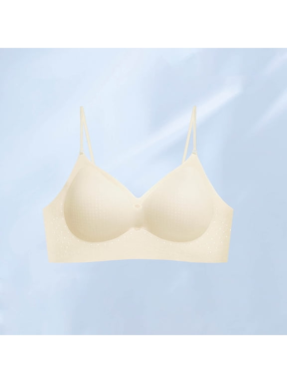 Seamless Strapless Bra Women's Fashion Solid U-Back Breathable Ice Silk Gathered