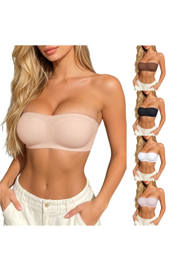 Seamless Strapless Bra for — T Shirt Convertible Wireless Underwire Support Bralette for Backless Dresses and Off Shoulder Woman's Bras S