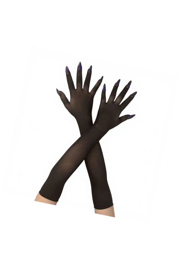 Seamless Stretchable Gloves with Color Changing Nails Long Fingernails Cosplay Gloves For Cold Weather And Themed Event