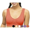 thumbnail image 1 of Seamless Support Wireless Comfort Bra - 3pc - Breathable Mesh Design, Anti-Chafing, Removable Pads, & Versatile Stretch Sports Freedom Bra - Red Salmon - 2X-Large - 5 Star Super Deals, 1 of 7