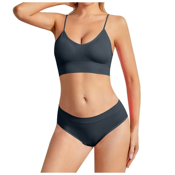 Seamless Suspender Bra and Brief Sets No Steel Ring Comfortable Large Size Backless Lace Underwear Set for Women