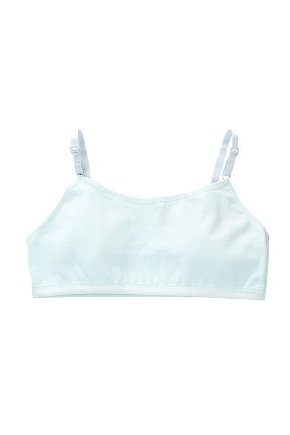 Seamless T-Shirt Bra New Girl's Primary and Secondary School Solid Color Comfortable Camisole Bra Style B-33 Mint Green 13 Years