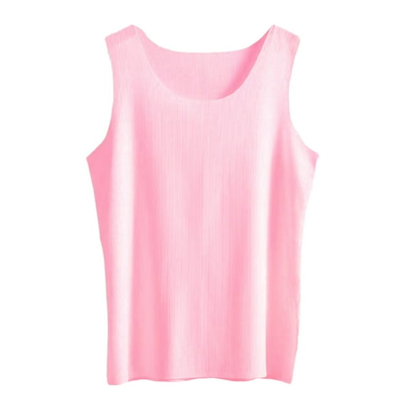 Seamless Tank Tops for Women! Audhol Women's Ice Tank Tops Summer Camisole No Bra Loose Fit Wide Strap Under Shirt Workout Tanks Ribbed Tank Tops for Women Pink 2XL