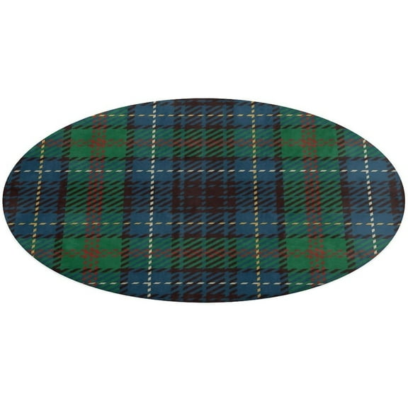 Seamless Tartan Black Green Plaid Check Pattern Round Carpet Circle Rug Outdoor Patio Area Rug Washable Large Area Rugs Hallway Room Decor Fitness Mats