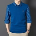 thumbnail image 1 of Seamless Tencel Fake Two Piece Warm Knitted Sweater-Fleece Thickened Pullover Sweater, 1 of 10