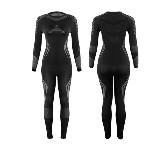 Seamless Thermal Underwear for Women Pj Set Workout Ski Warm Base Layer Cold Weather Yoga Top Bottom Sets