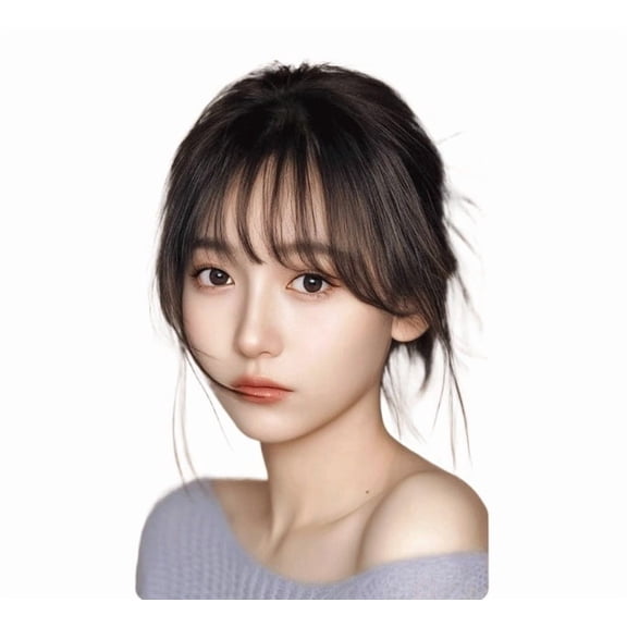 Seamless Thin Air Bangs Hairpiece for Women - Lightweight & Breathable Straight Wiglet for Natural Everyday Style