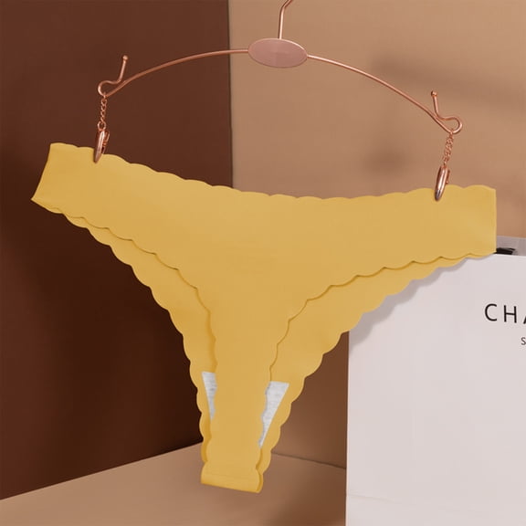 Seamless Thong for Women Comfortable Everyday Wear Yellow XL