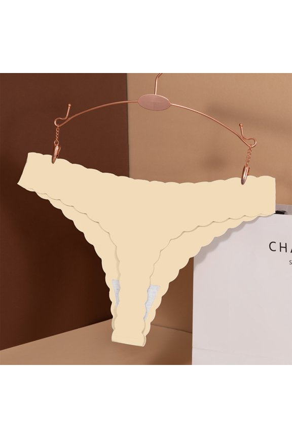 Seamless Thongs Women Seamless Underwear No Show Ladies Thong No Line Workout Breathable Comfortable Panties Wave Edge Complexion M